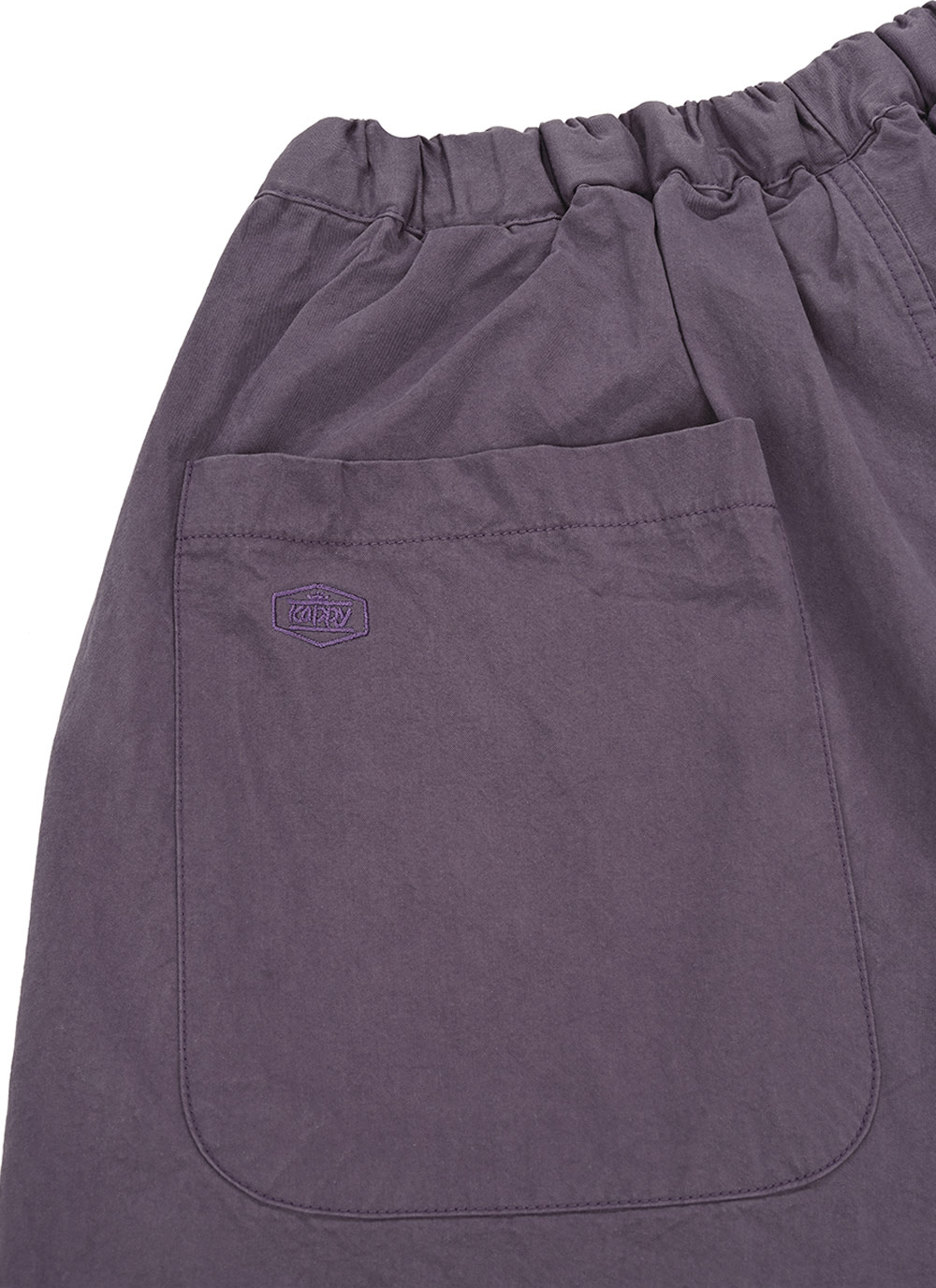 Two tuck wide half pants purple