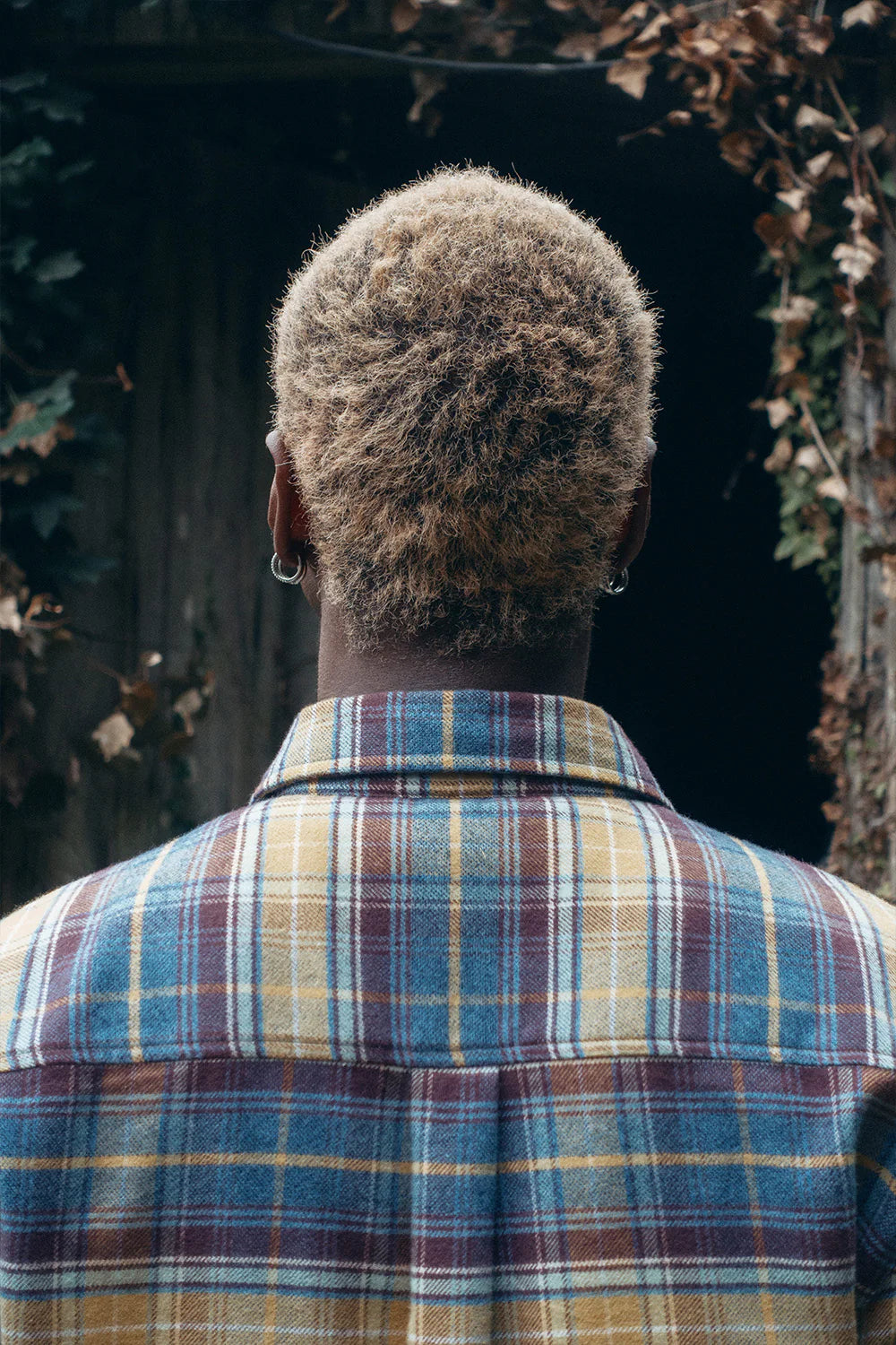 Surchemise casual tartan bleu jaune brun