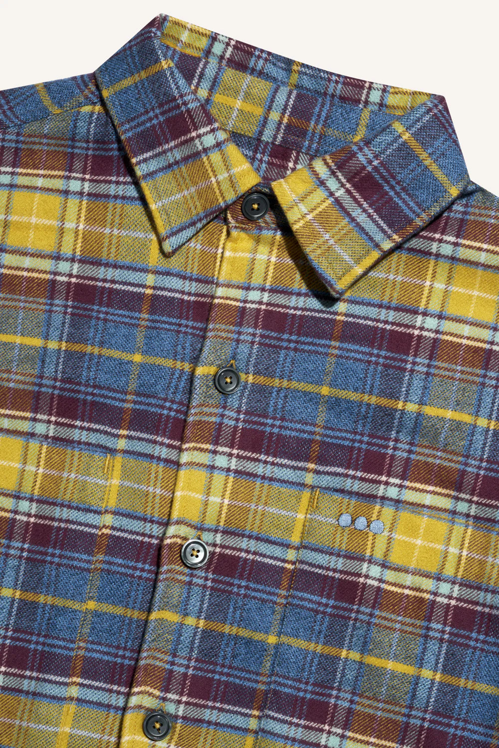 Surchemise casual tartan bleu jaune brun