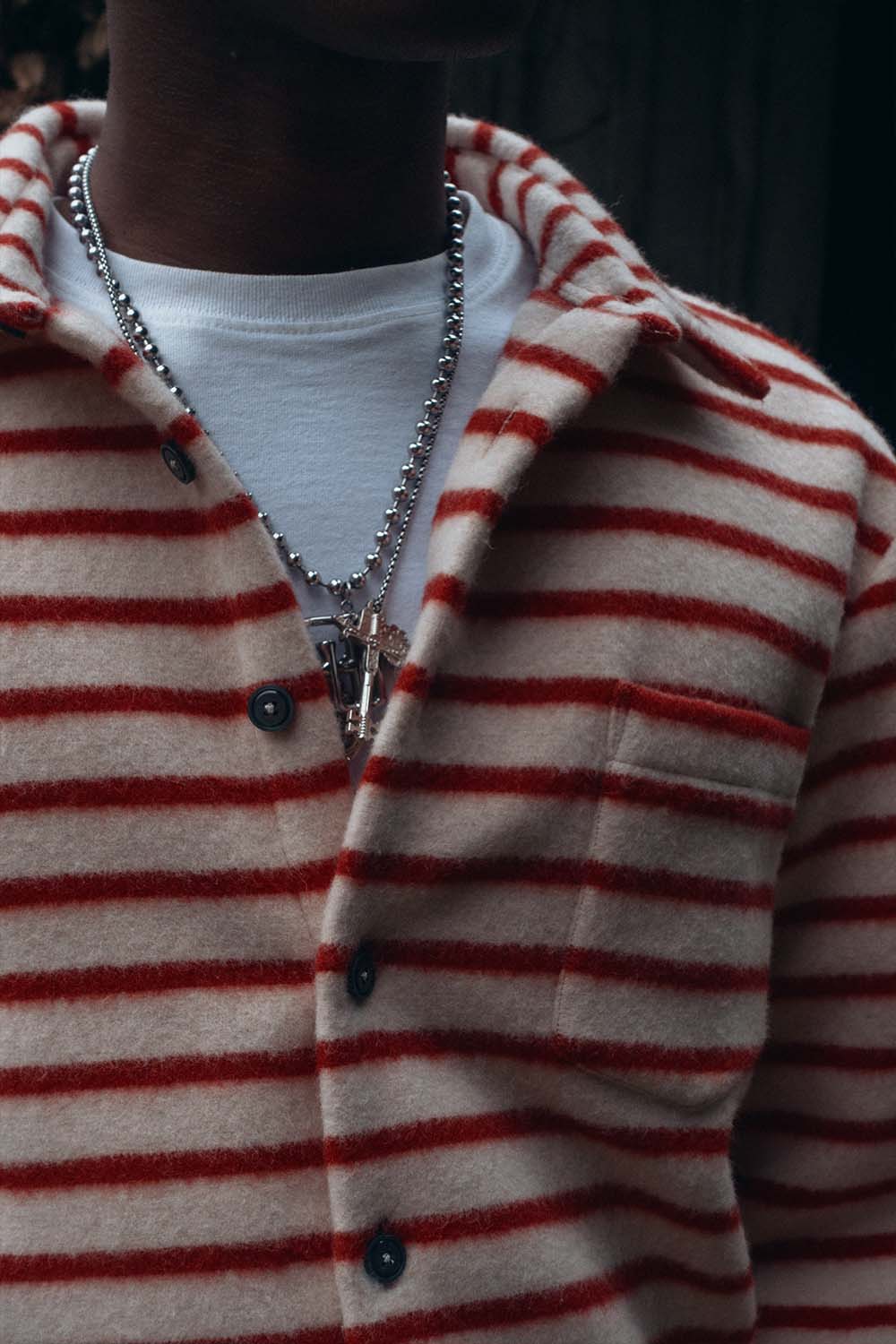 Surchemise epure rayure rouge