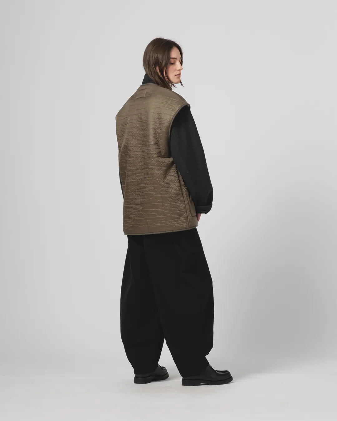 Ridge Vest Piumino Nylon Fossil Green / Off White