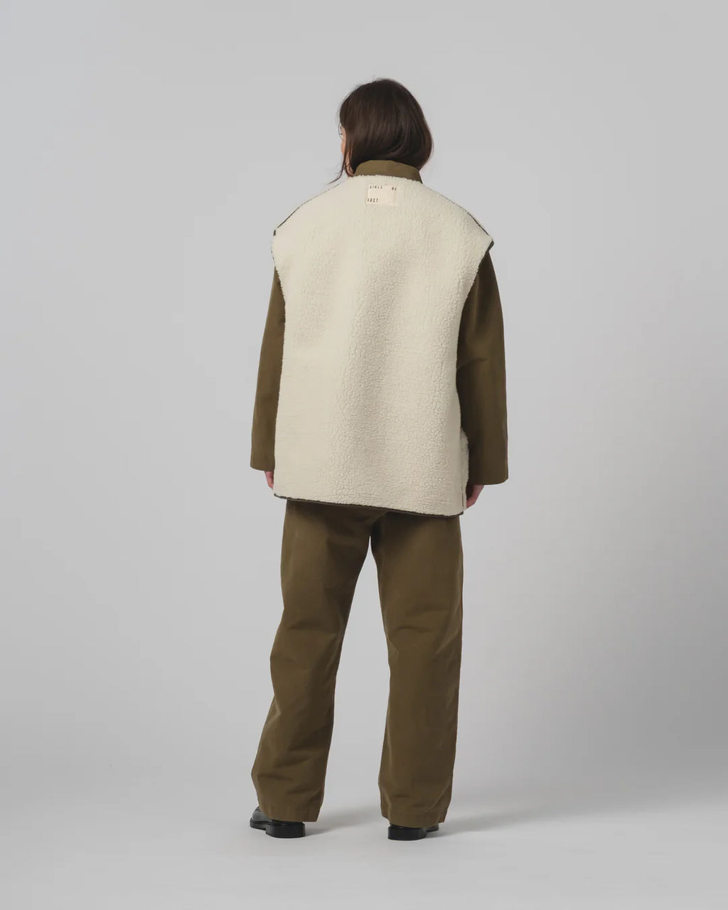 Ridge Vest Piumino Nylon Fossil Green / Off White