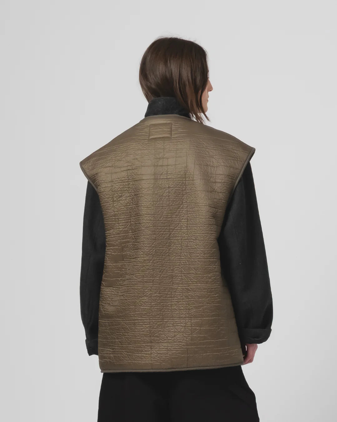 Ridge Vest Piumino Nylon Fossil Green / Off White