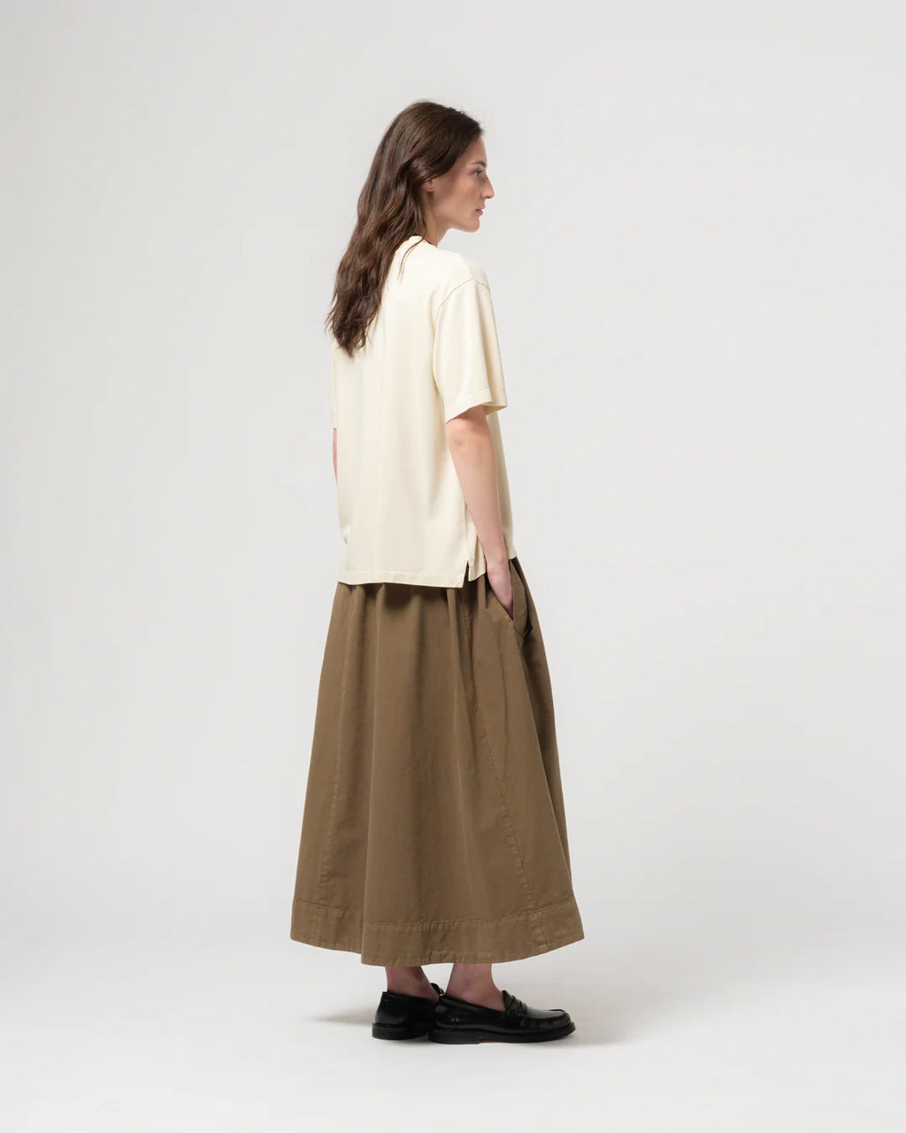 Meadow skirt  cotton linen canteen green