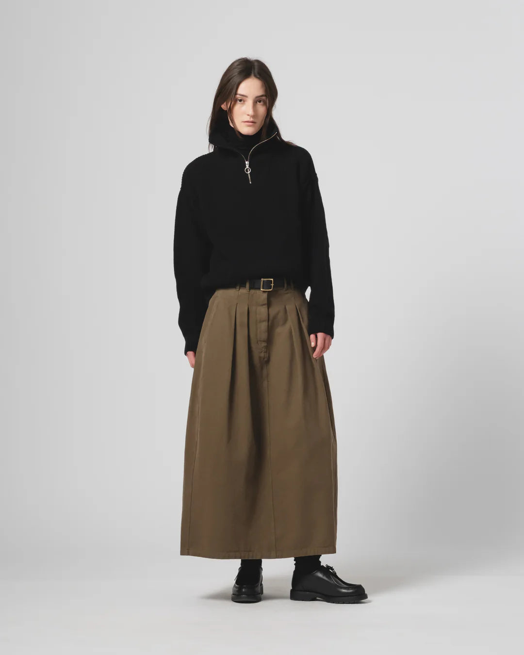 Bulb Skirt Canvas Fossil Green