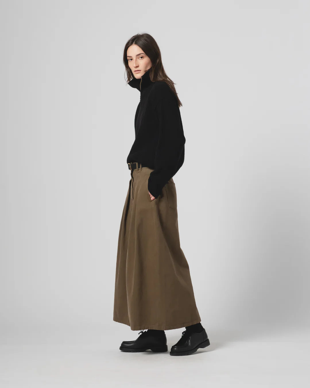 Bulb Skirt Canvas Fossil Green