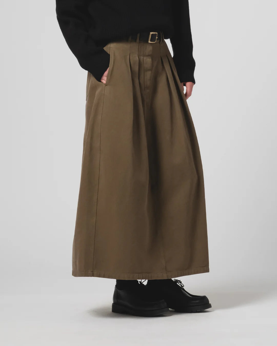 Bulb Skirt Canvas Fossil Green