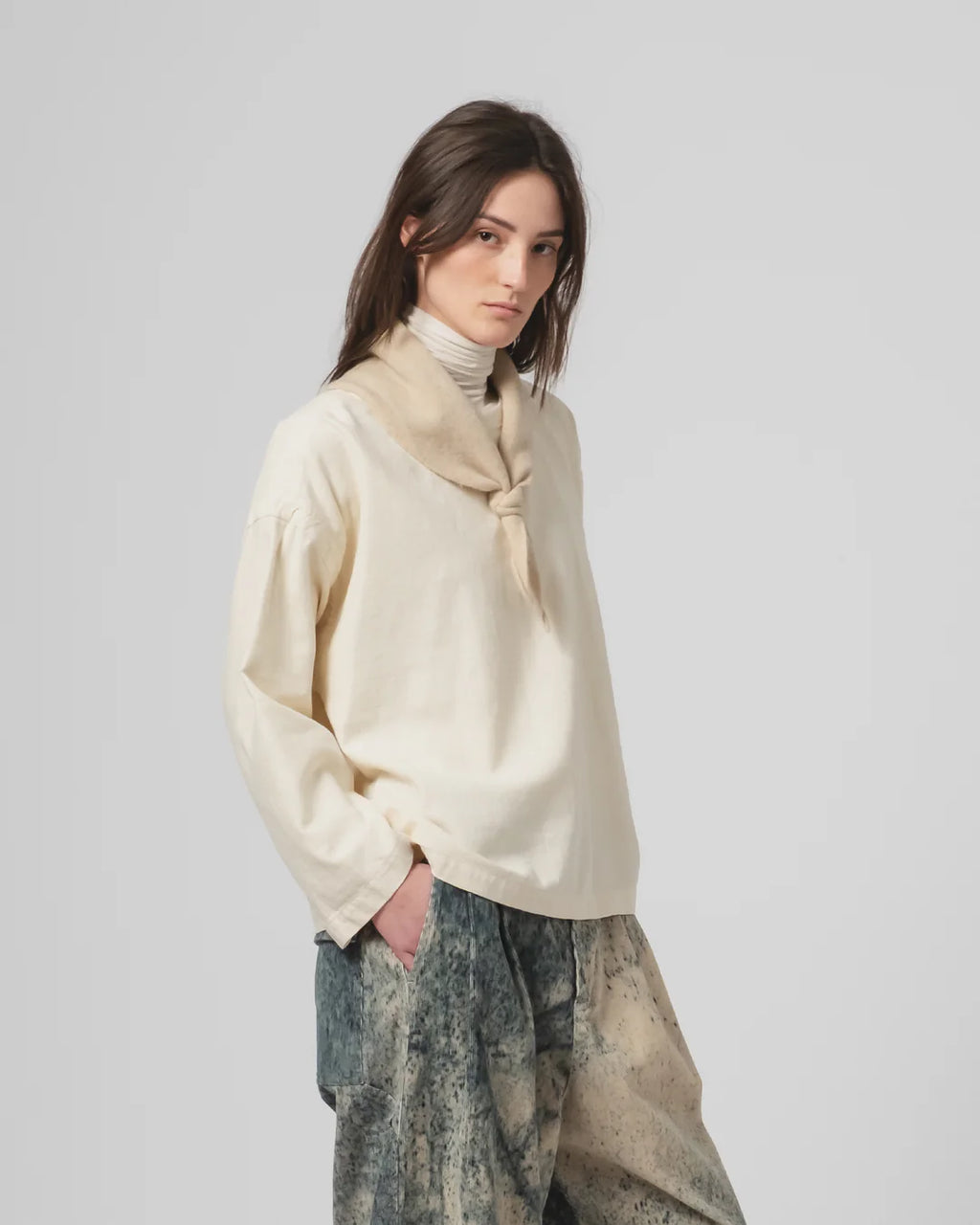 Guard Smock Slub Cotton Off White