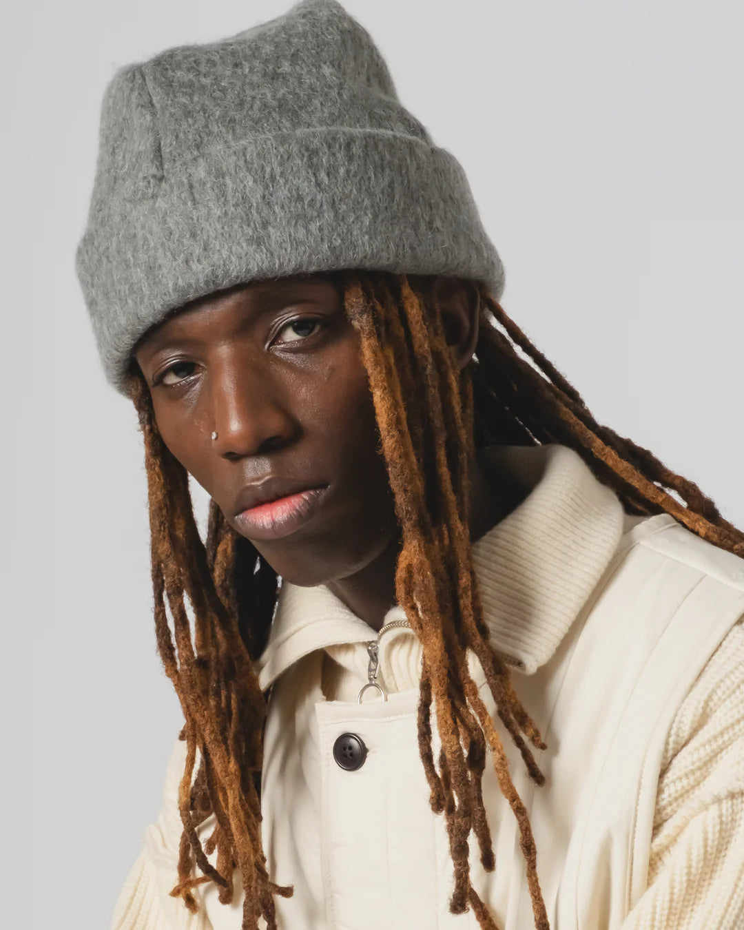 Skully Hat Mohair Fleece Asphalt